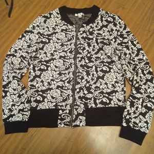 Black and White Lightweight Bomber Jacket